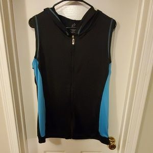 Zip front hooded athletic tank